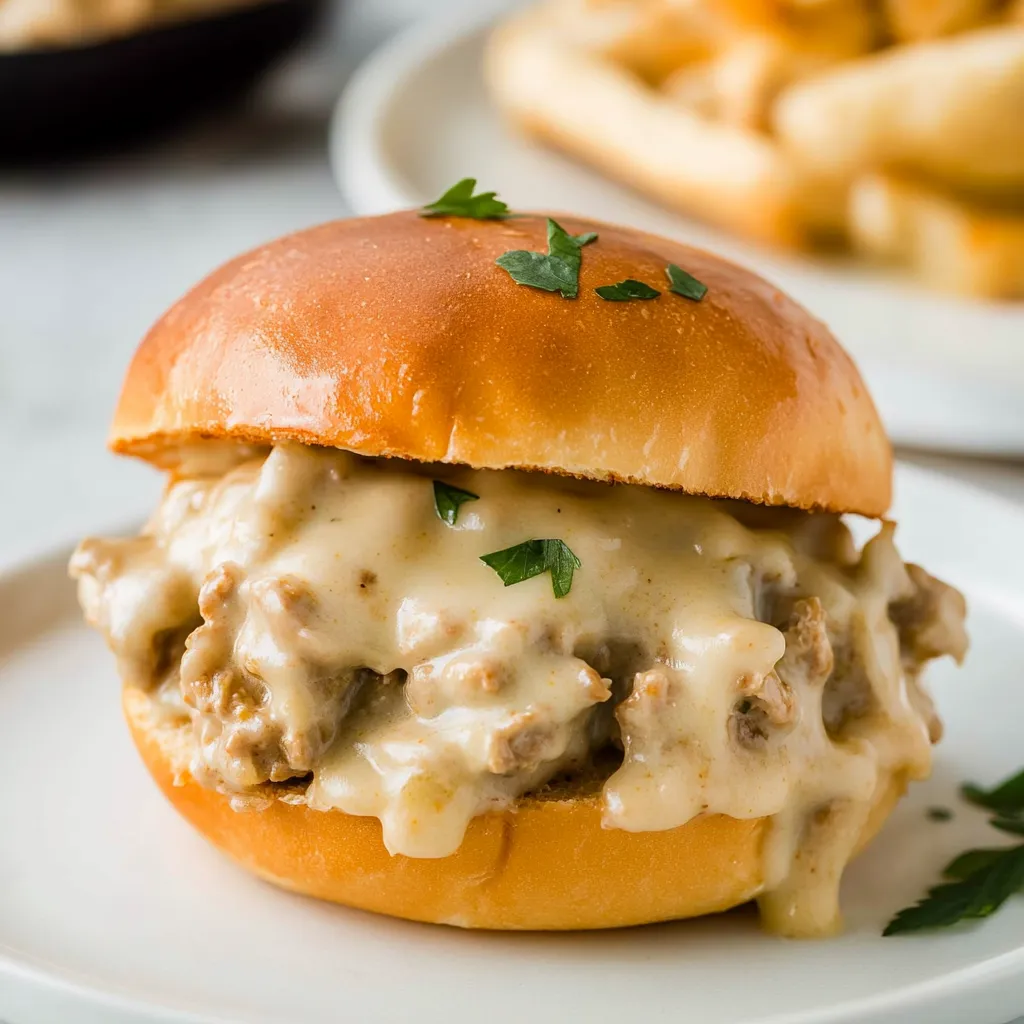 Chicken Alfredo Sloppy Joes