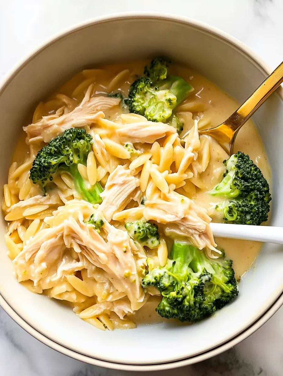 Orzo Crémeux Facile au Poulet et Brocoli