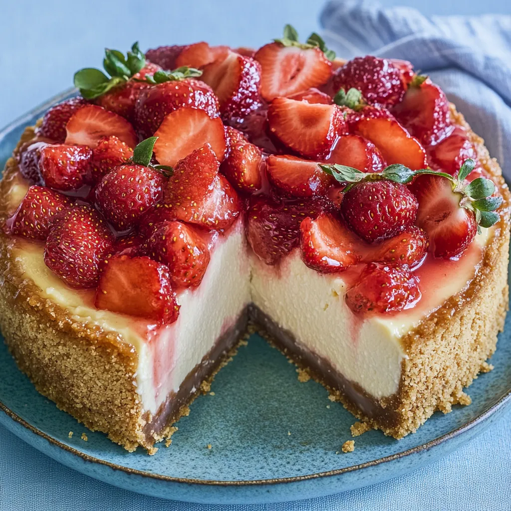 Cheesecake crémeux aux fraises