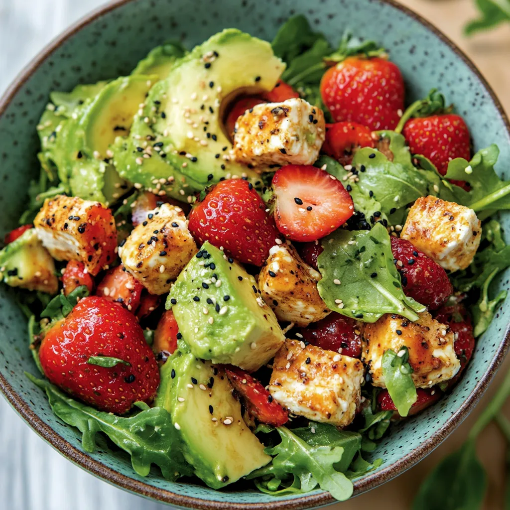 Salade poulet fraises avocat