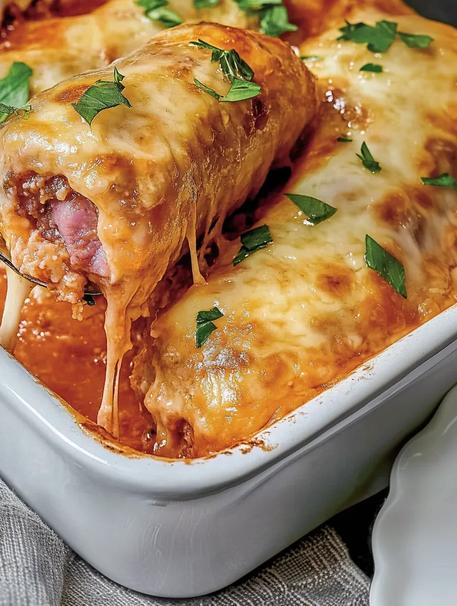 Roulés jambon et viande dans une sauce tomate – Gourmand et Savoureux