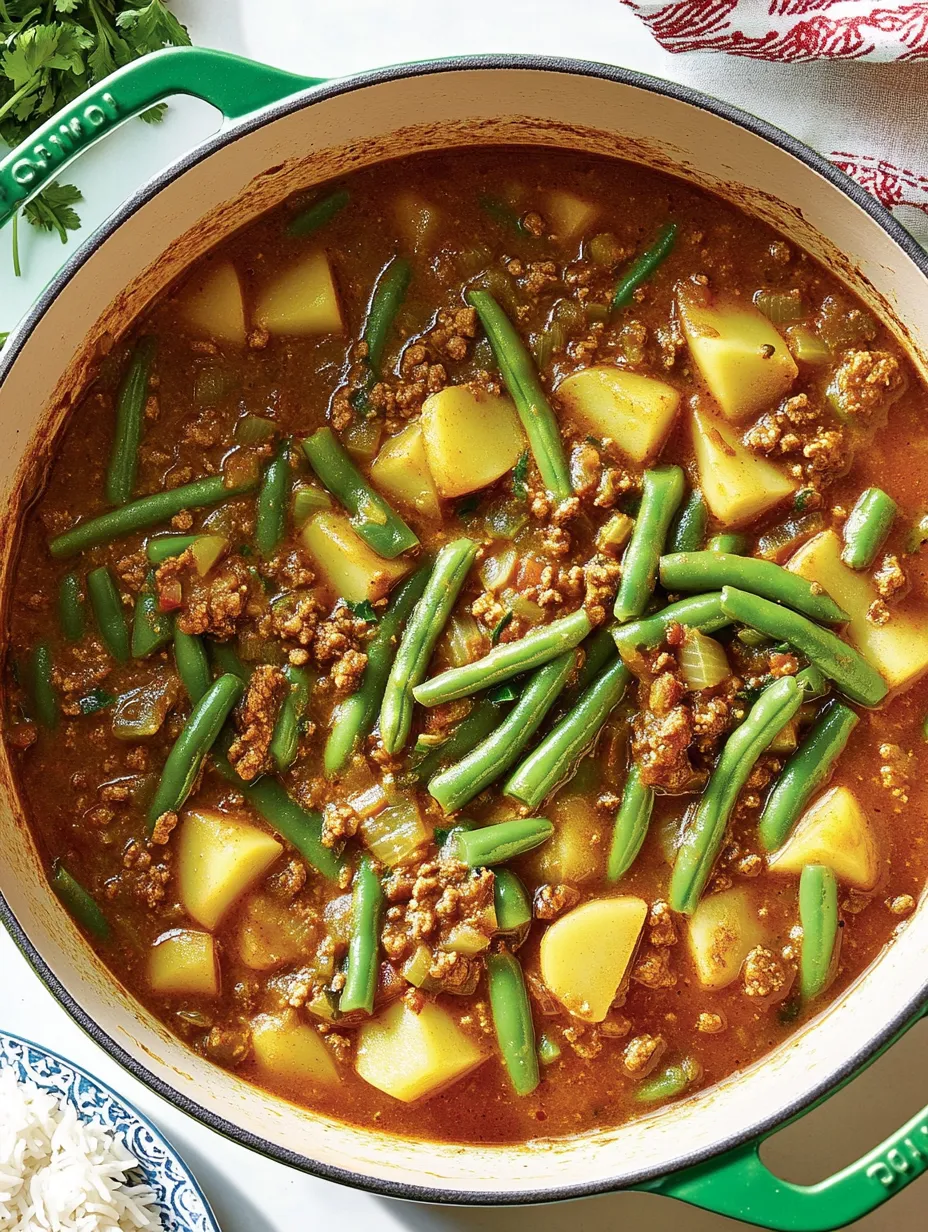 Poêlée de haricots verts, pommes de terre et viande hachée – Gourmande et généreuse