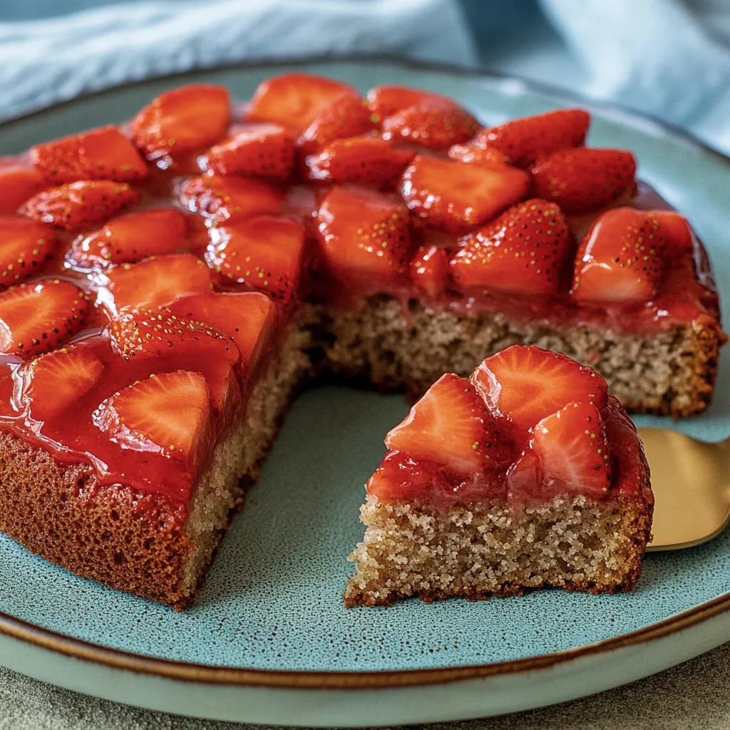 Gâteau amandes fraises sans gluten
