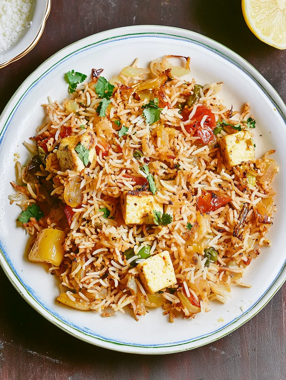 Biryani légumes au safran et paneer – parfumé et savoureux