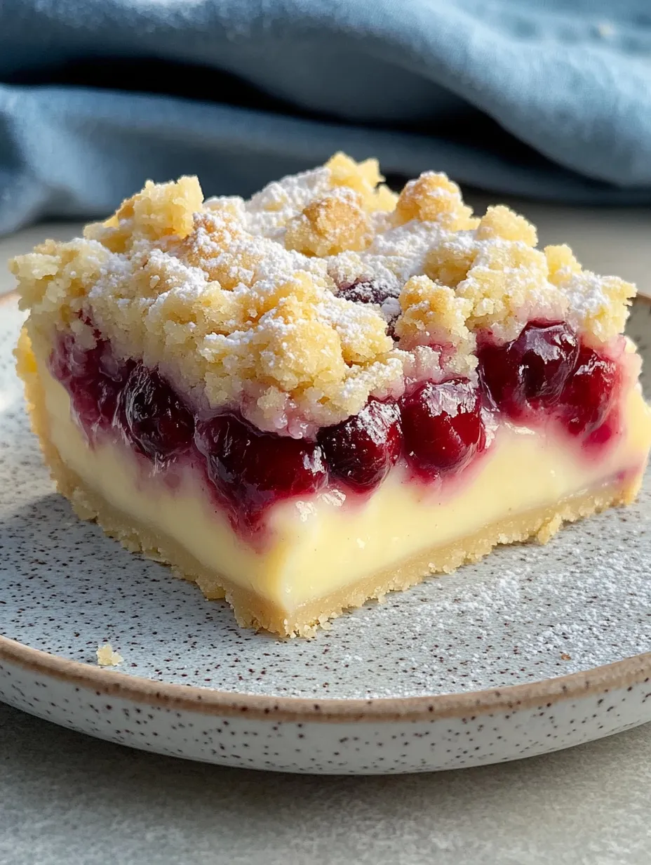 Gâteau aux miettes et cerises sur plaque - Simple, Juteux et Délicieux