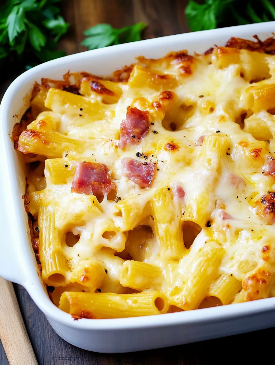 Gratin de pâtes au jambon – Classique et Crémeux