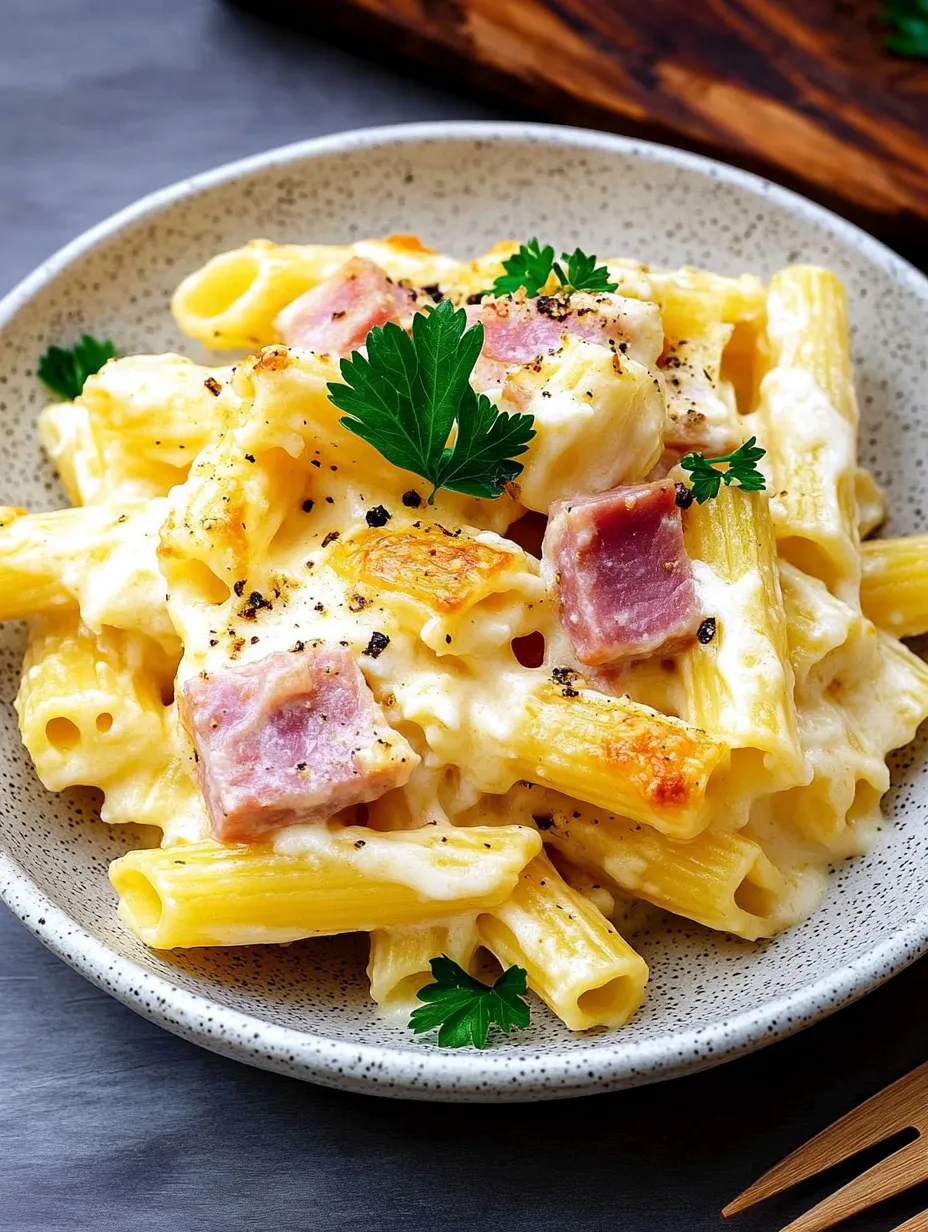 Gratin de pâtes au jambon – Rapide, Savoureux et Délicieux