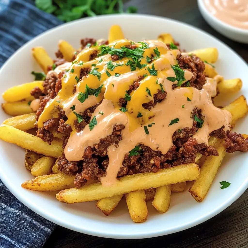 Frites Chargées avec Viande Hachée et Cheddar