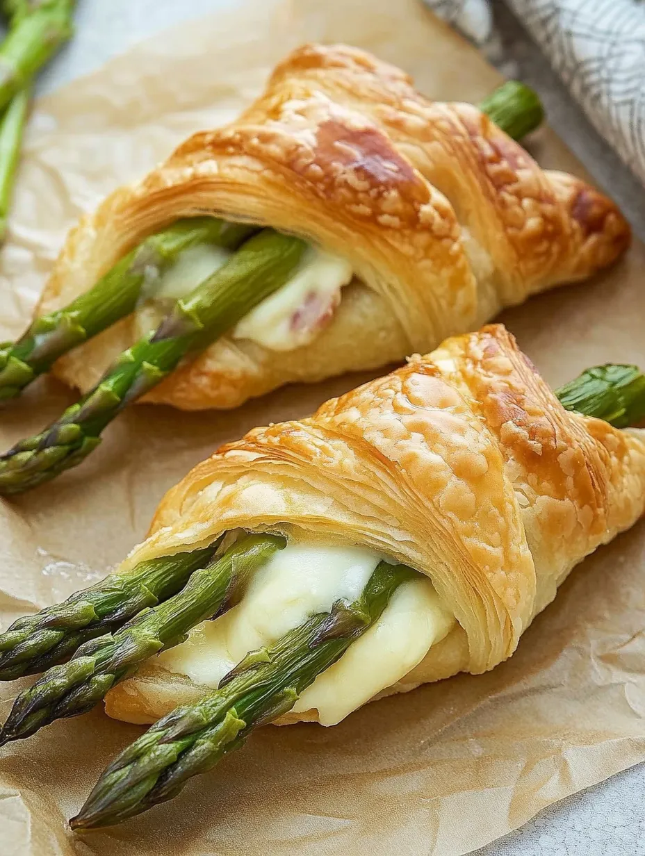 Asperges en pâte feuilletée avec jambon et fromage – Croustillantes, Savoureuses et Simplement Délicieuses