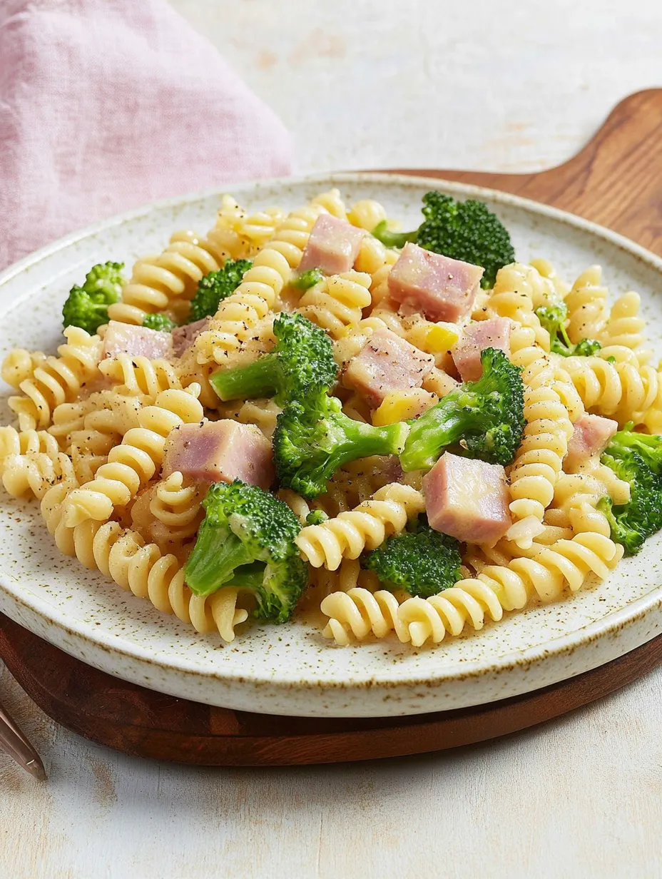 Pâtes au brocoli et jambon – Crémeuses, Savoureuses et Vite prêtes