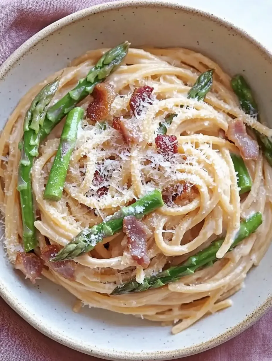 Pâtes crémeuses aux asperges vertes – Un pur délice printanier!