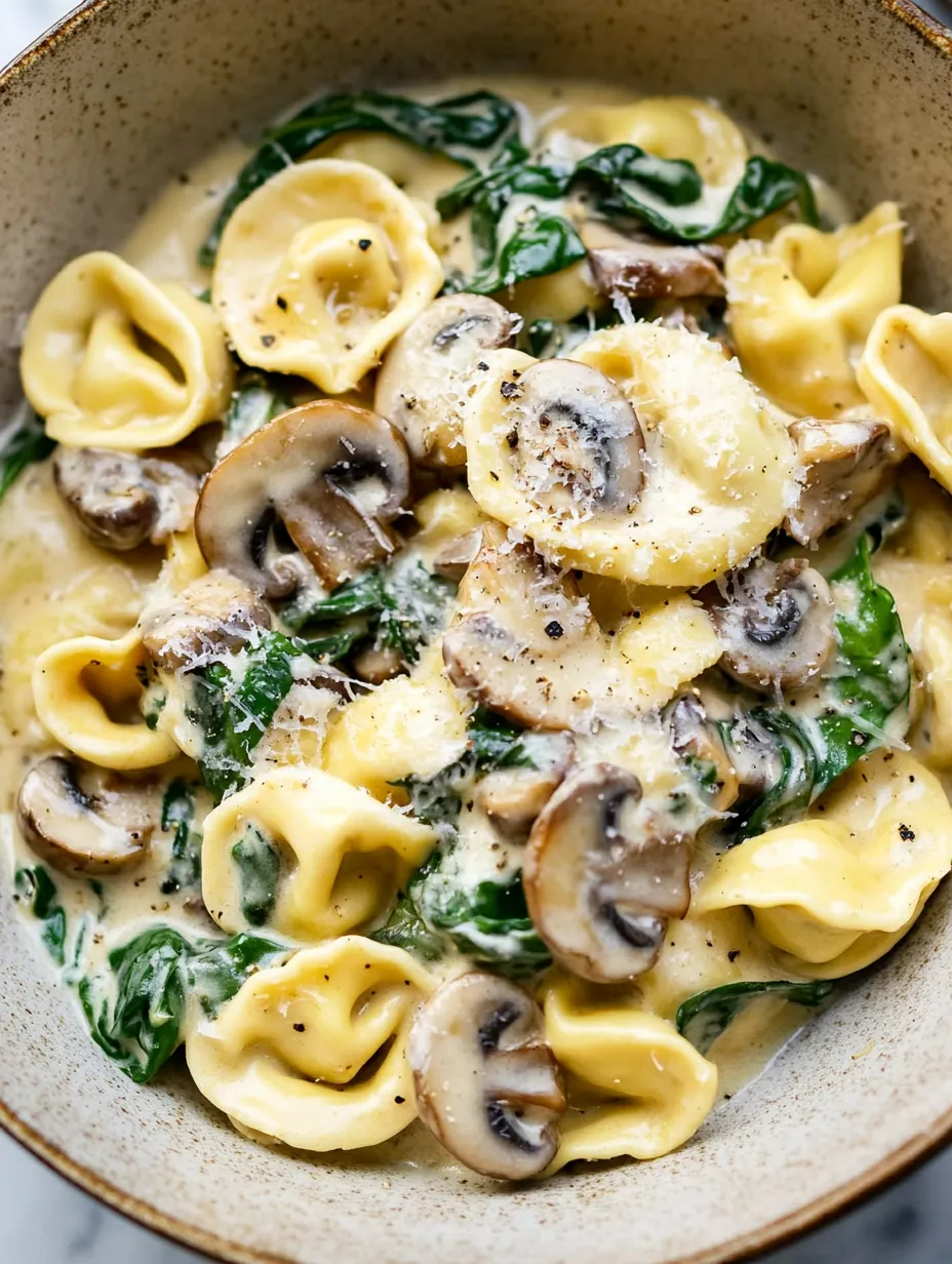Recette de Tortellini Crémeux aux Épinards et Champignons