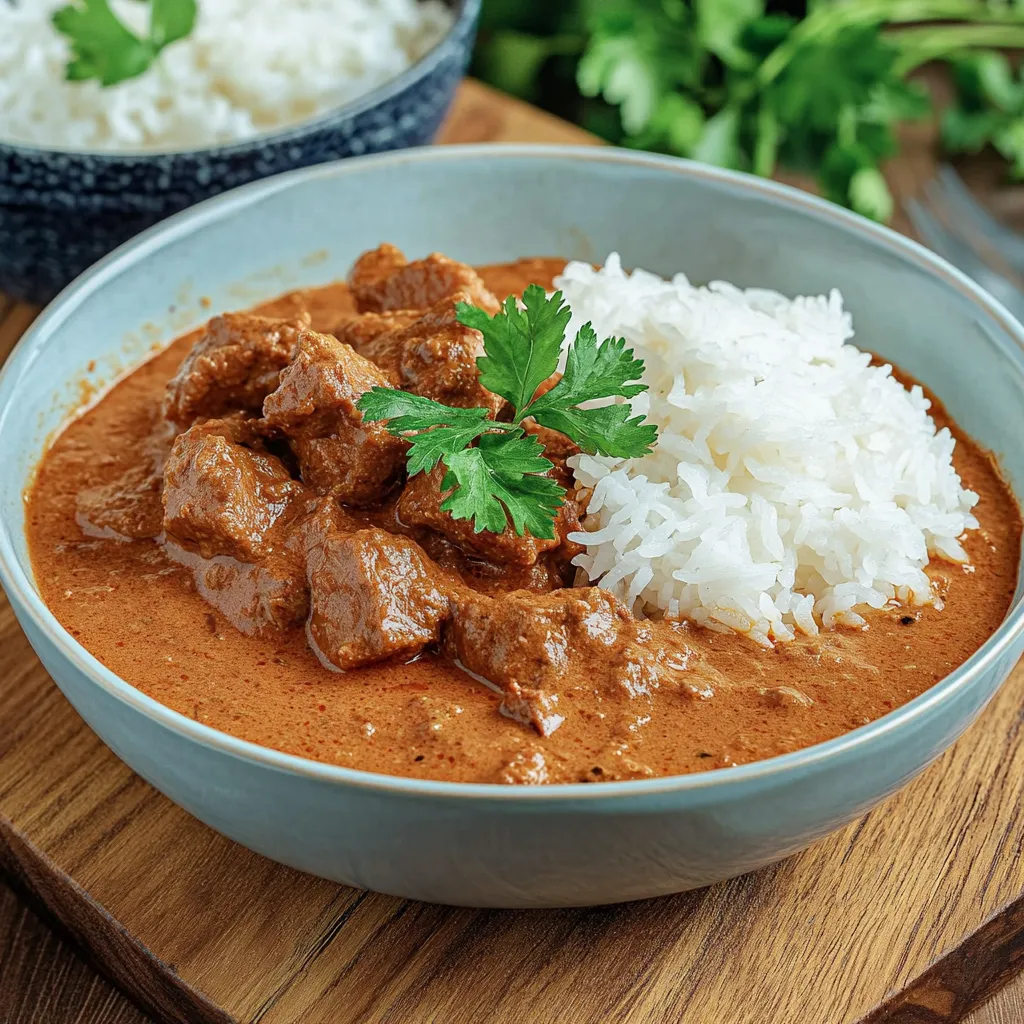 Délicieux poulet au beurre avec riz