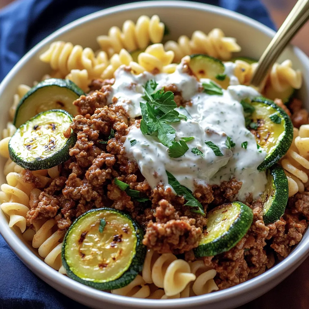 Pâtes Turques avec Viande Hachée et Sauce Yaourt