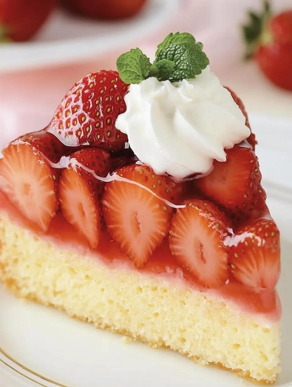 Gâteau juteux aux fraises avec base biscuit