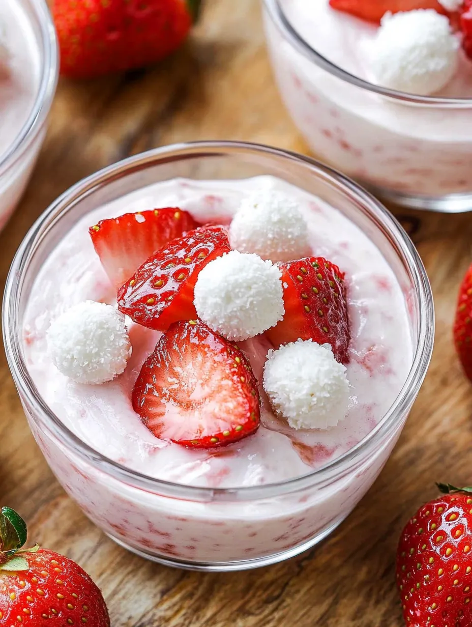 Délicieux dessert fraises-Raffaello – Léger & Savoureux