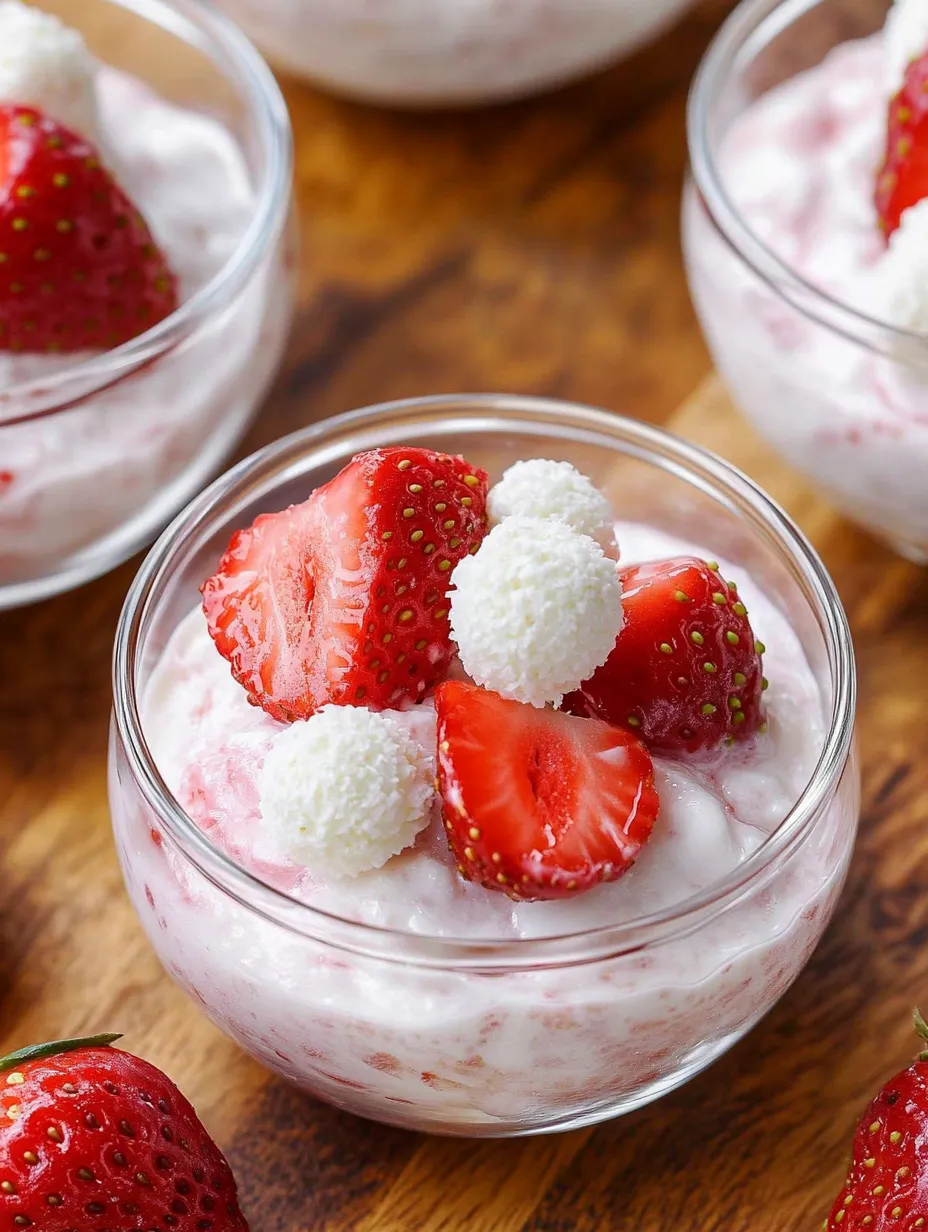 Dessert fruité aux fraises et Raffaello en verrines