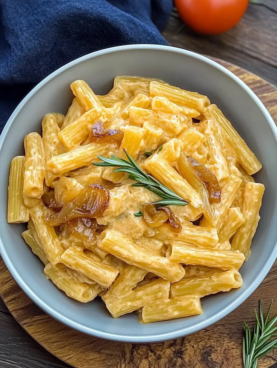 Pâtes aux oignons caramélisés