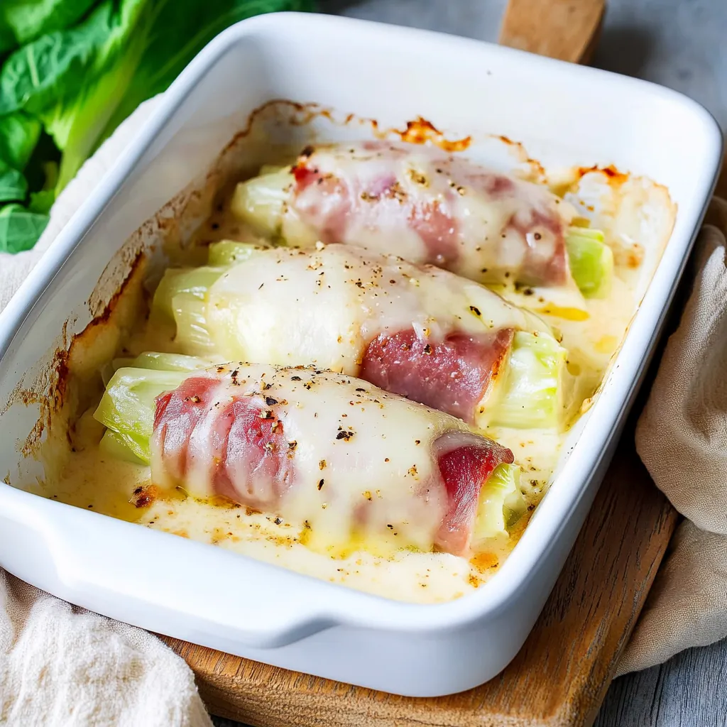 Endives gratinées au four – avec jambon et fromage