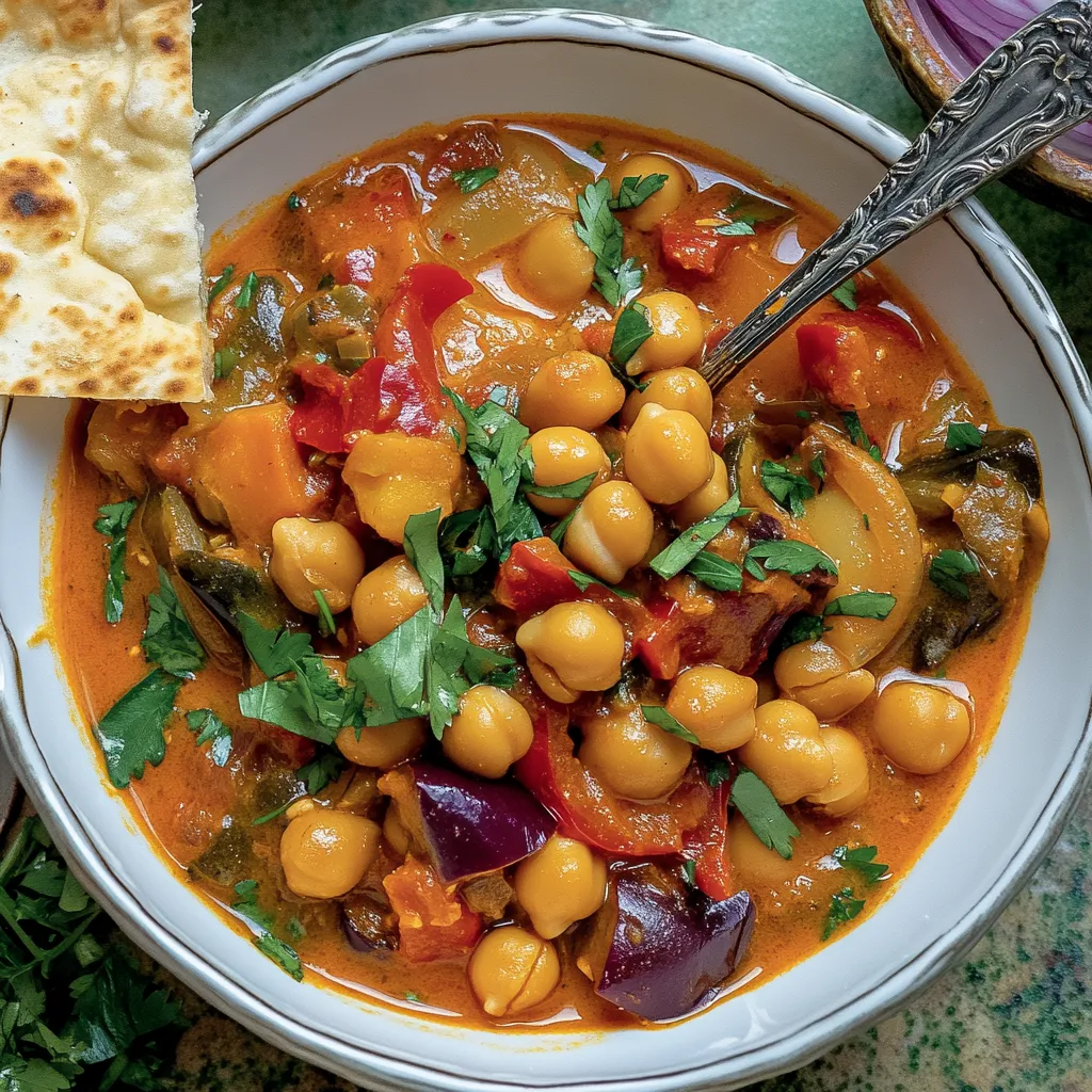 Curry aux poivrons et pois chiches – si crémeux & délicieux!