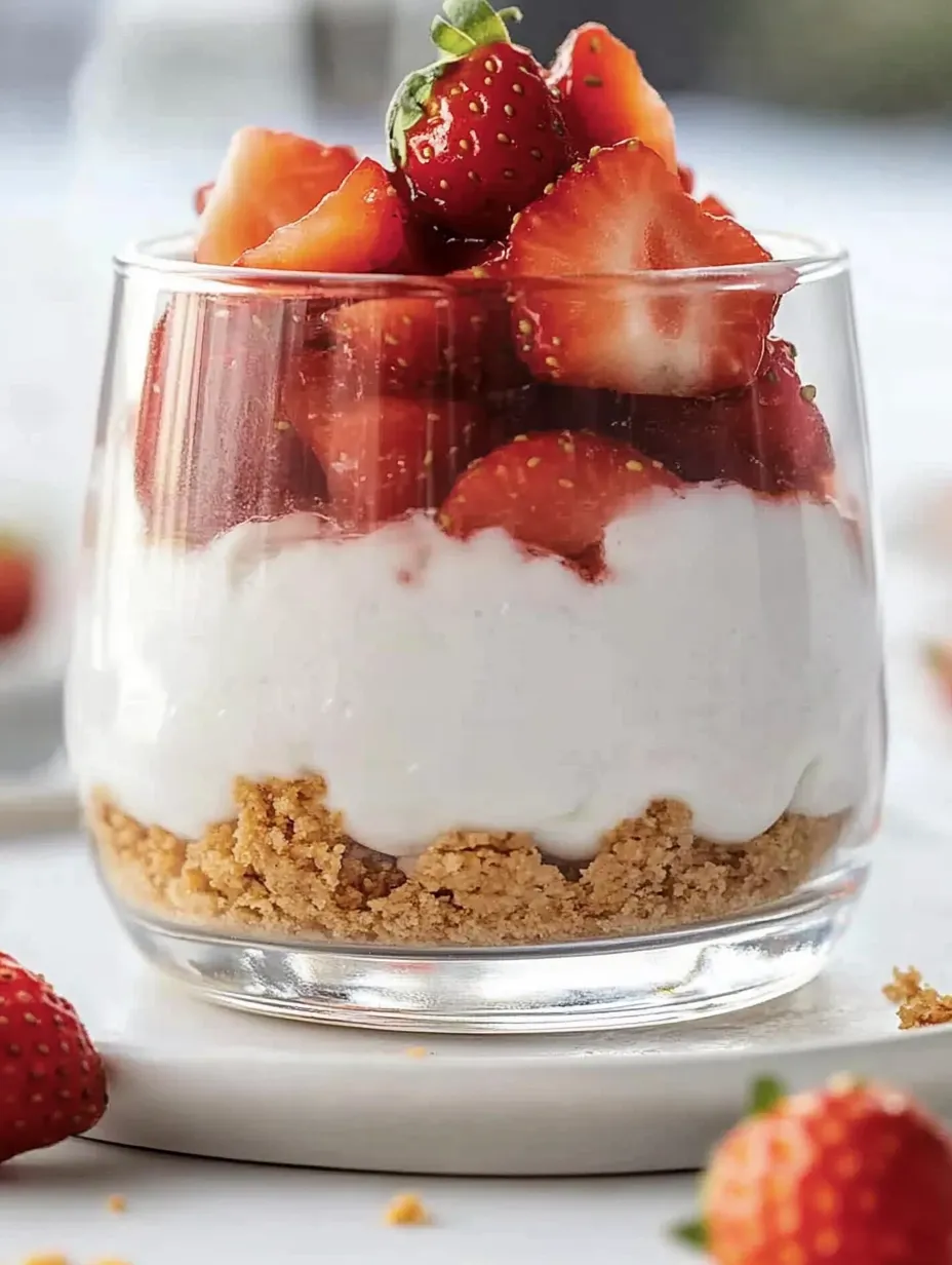 Dessert fruité aux fraises en verrines – Léger & Crémeux au yaourt