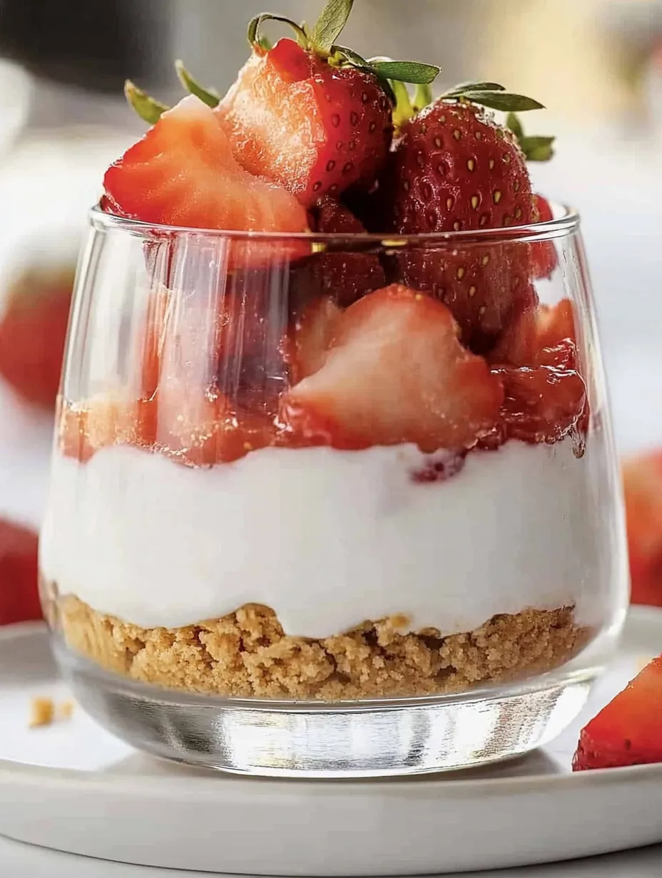 Dessert express fraises-yaourt en verrines – Parfait pour l'été