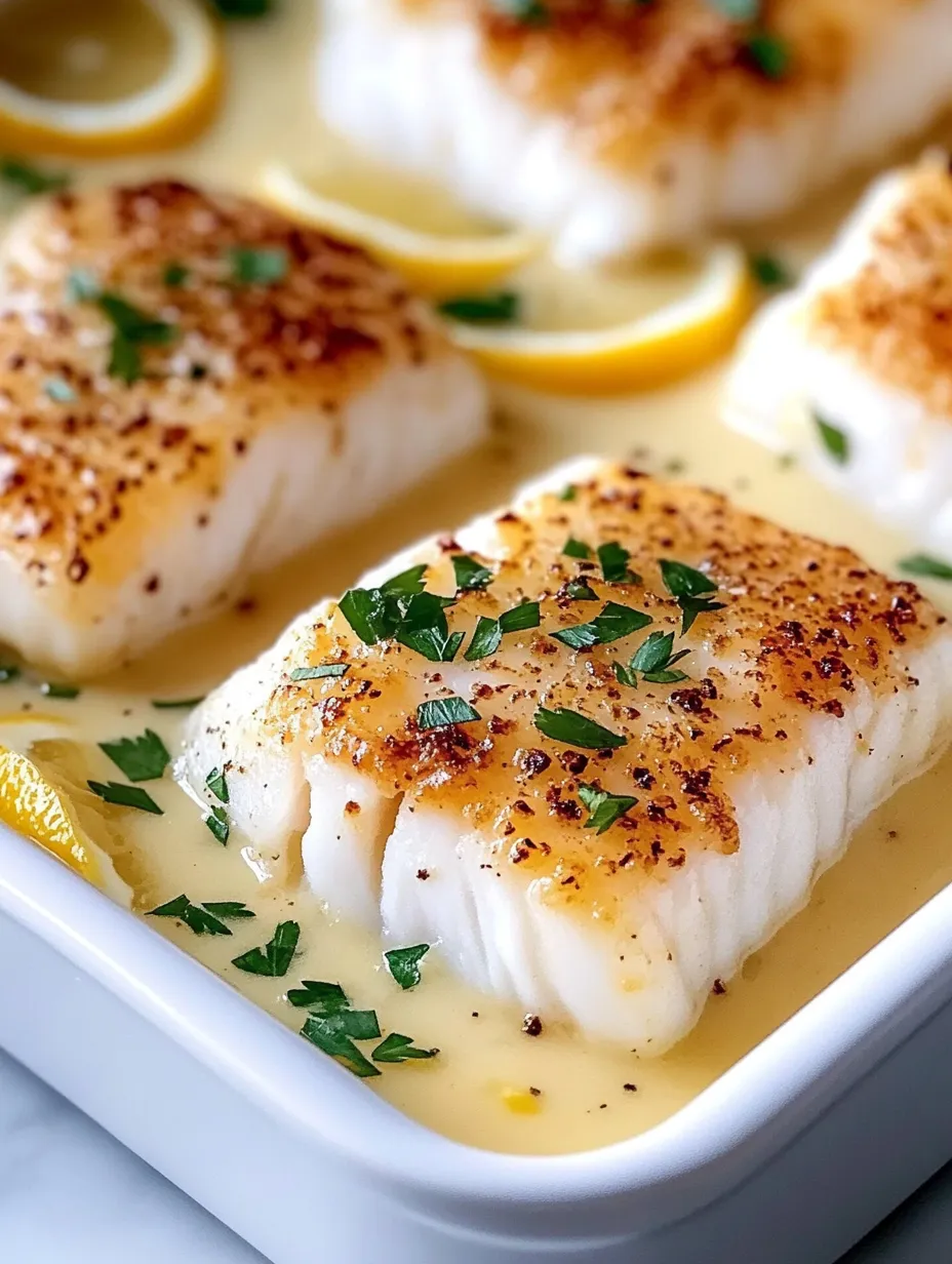 Une assiette de poisson avec du citron et des herbes.
