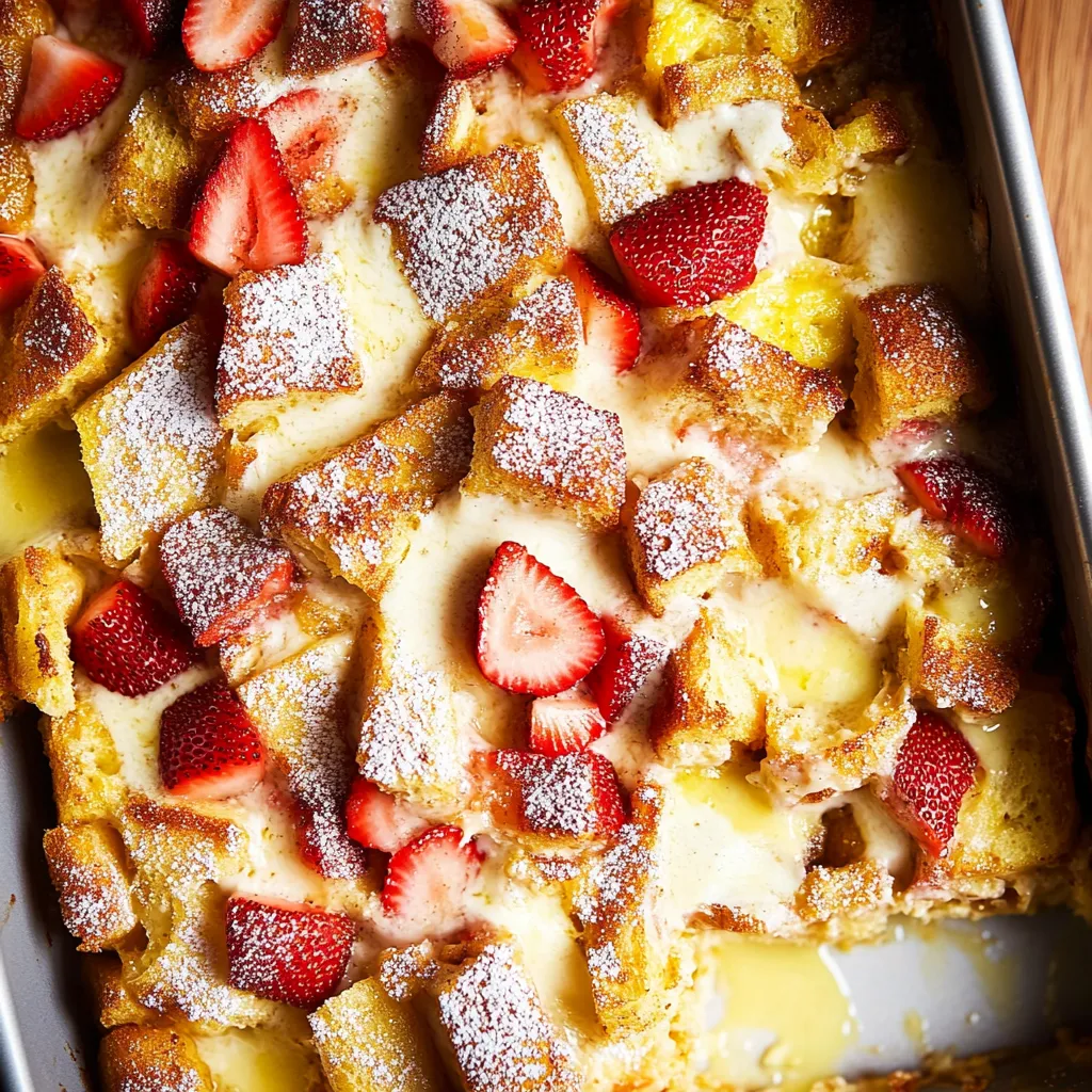 Un plat avec des fraises et du sucre glace dessus.