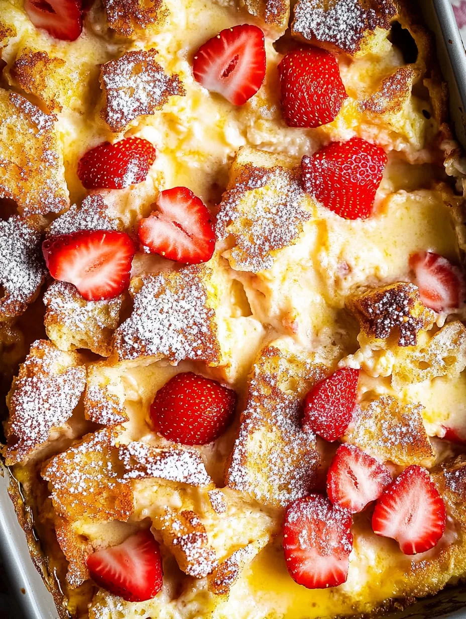 Gros plan sur un dessert aux fraises avec sucre glace.