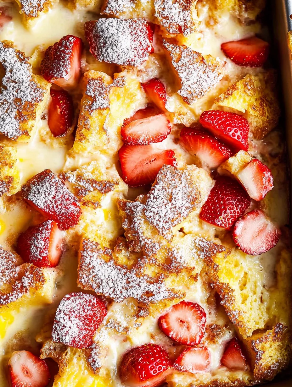 Gros plan sur un gâteau aux fraises et sucre glace.