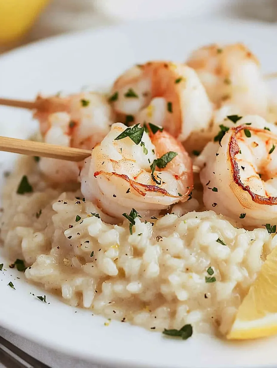 Une assiette de riz et crevettes.