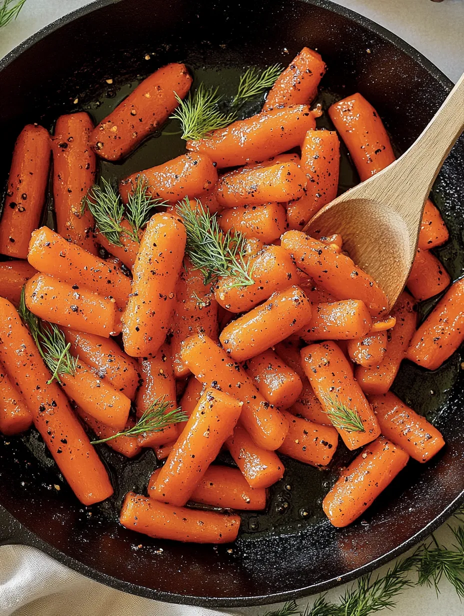 Des carottes dans une poêle avec du poivre noir.