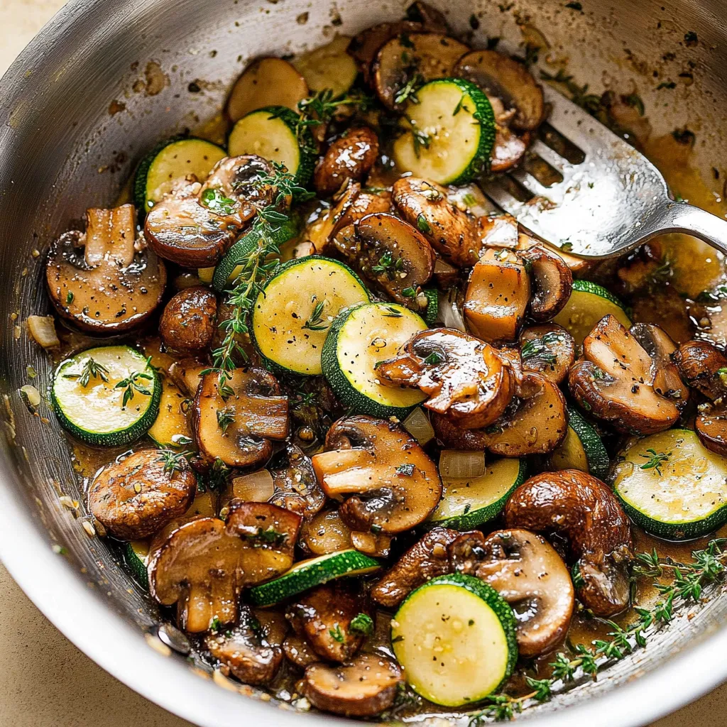 Un bol de champignons et courgettes.