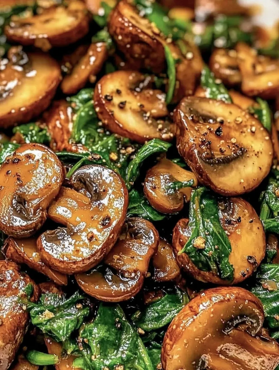 Champignons sur un lit de verdures.