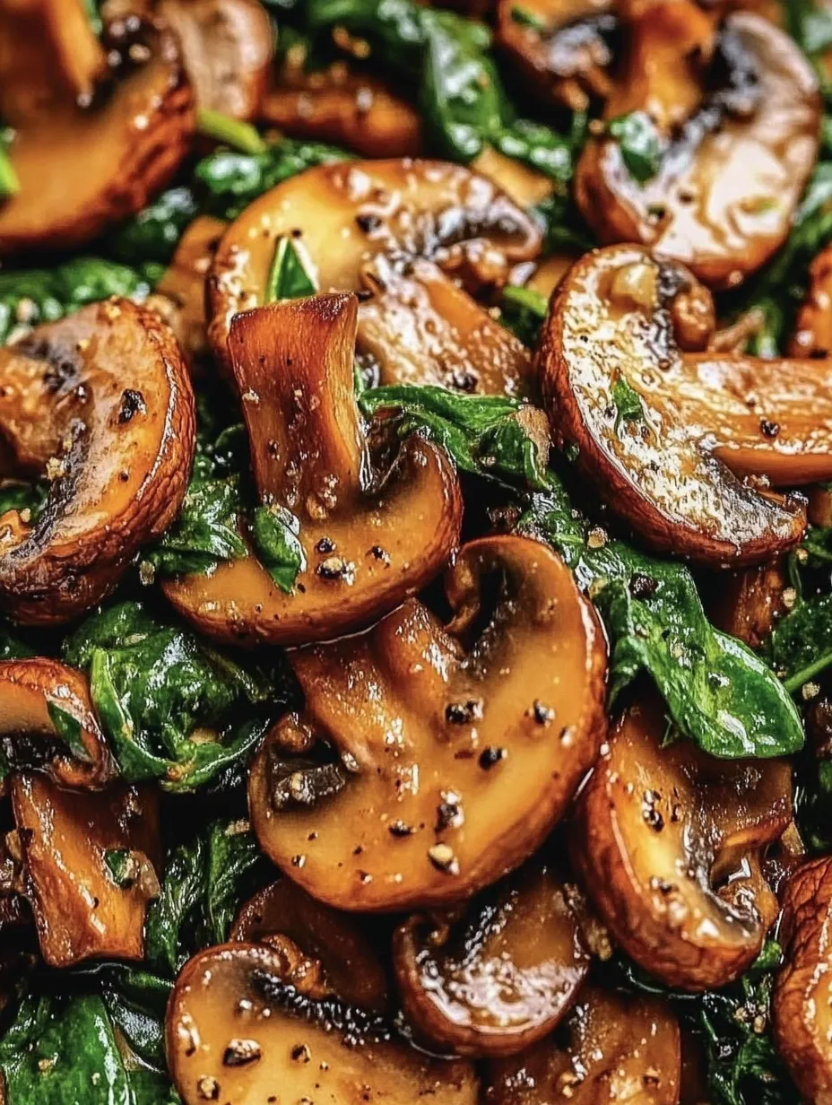 Champignons avec des verdures.