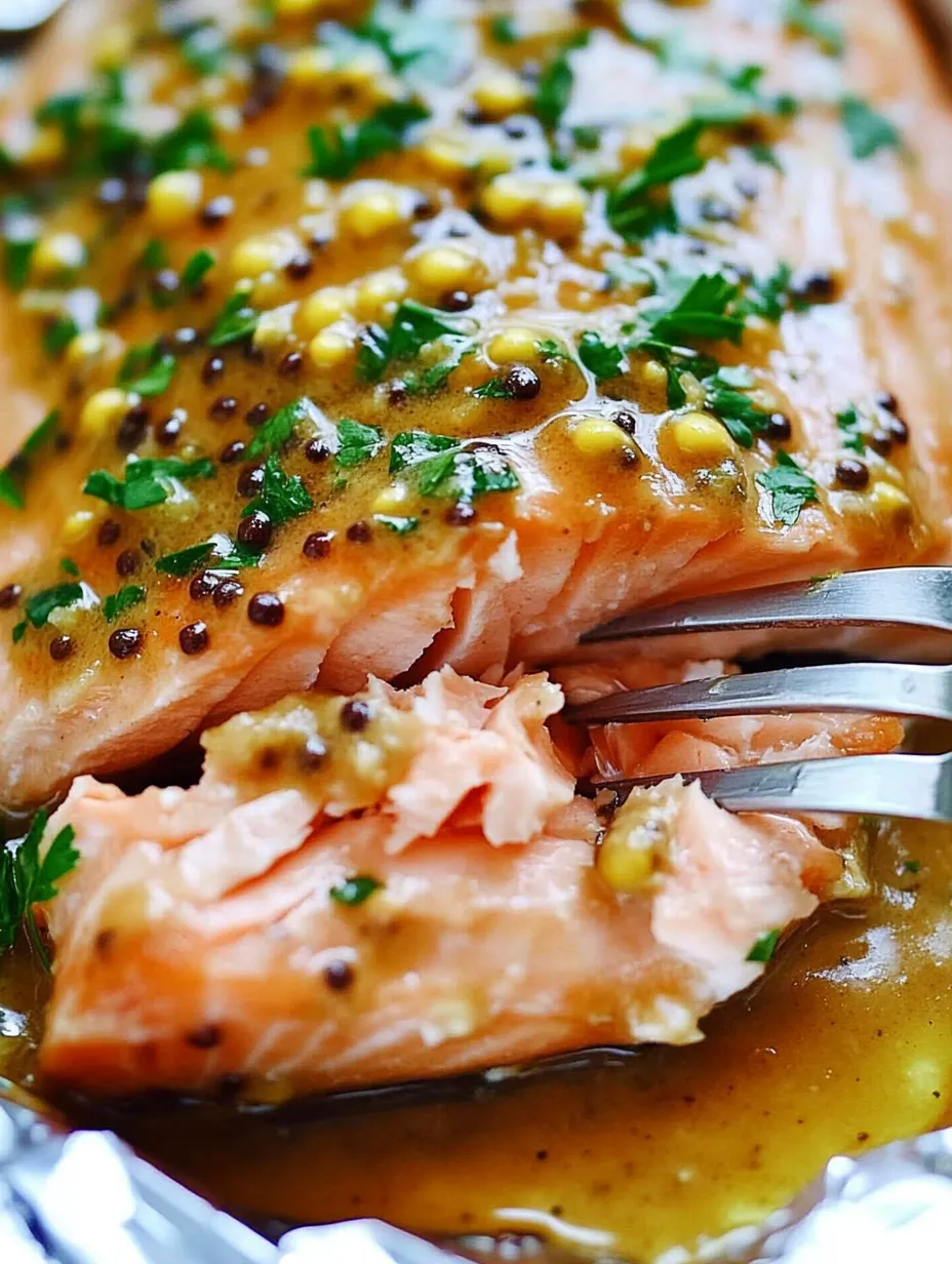 Une tranche de saumon nappée de sauce.
