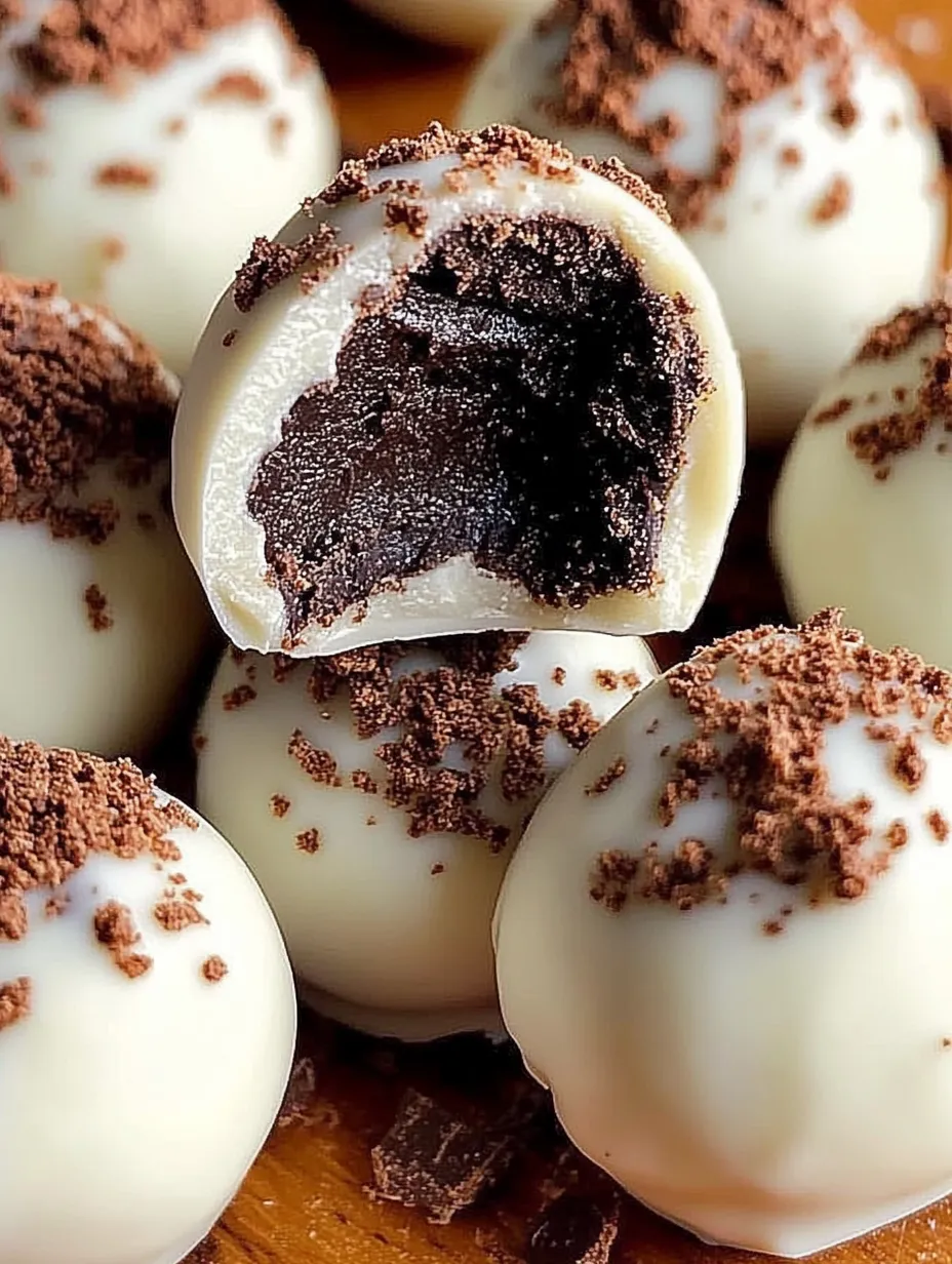 Boules blanches et chocolatées.