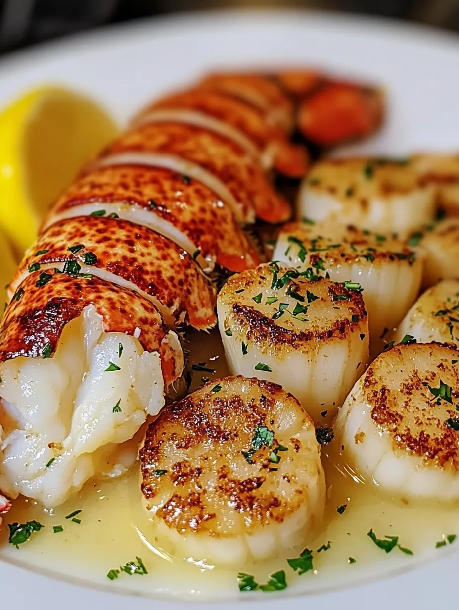 Une assiette de homard, noix de Saint-Jacques et citron.