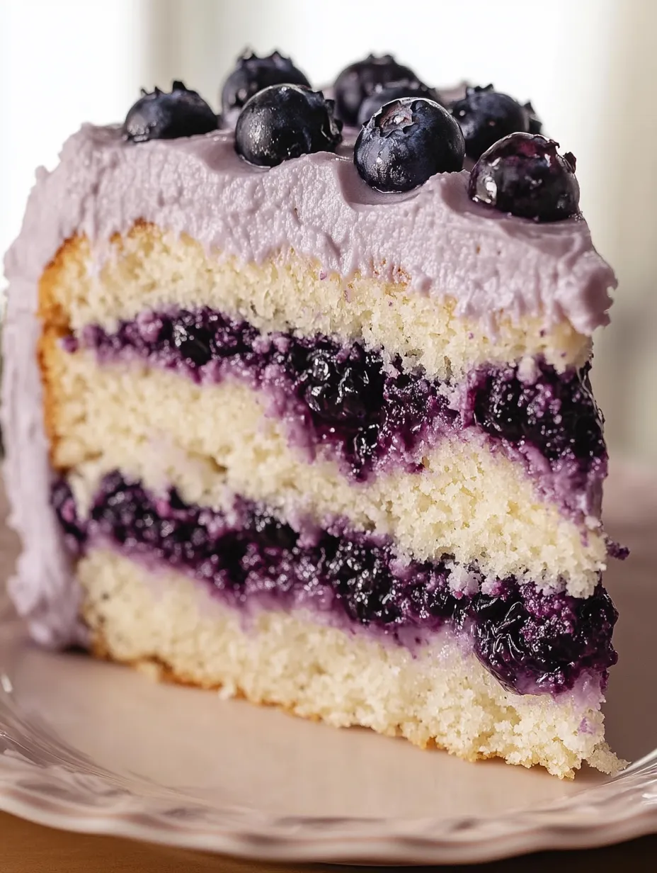 Une part de gâteau à la myrtille.