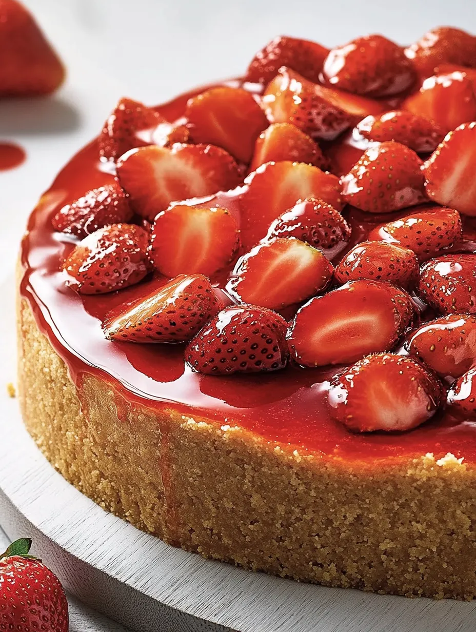 Une part de cheesecake à la fraise.