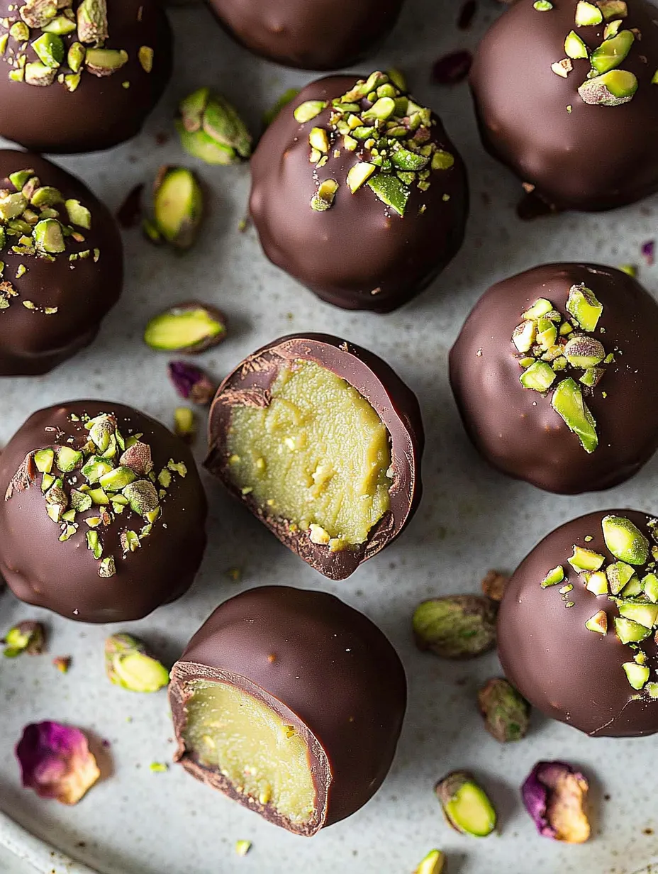 Boules chocolat avec amandes et pistaches.