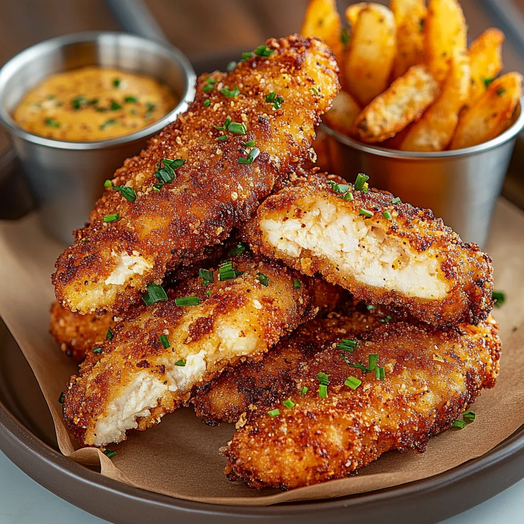 Une assiette de poulet frit avec une sauce pour tremper.