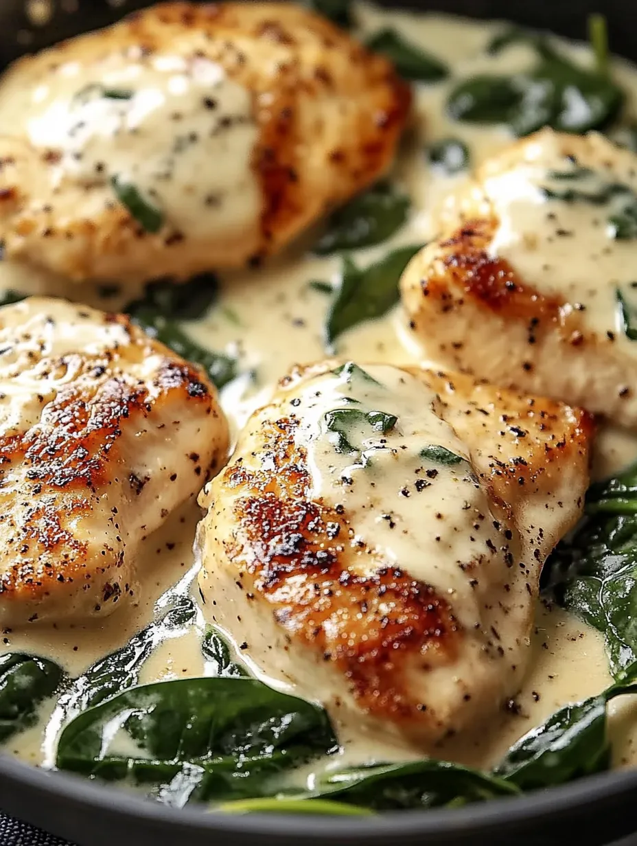 Poulet avec sauce et légumes verts.