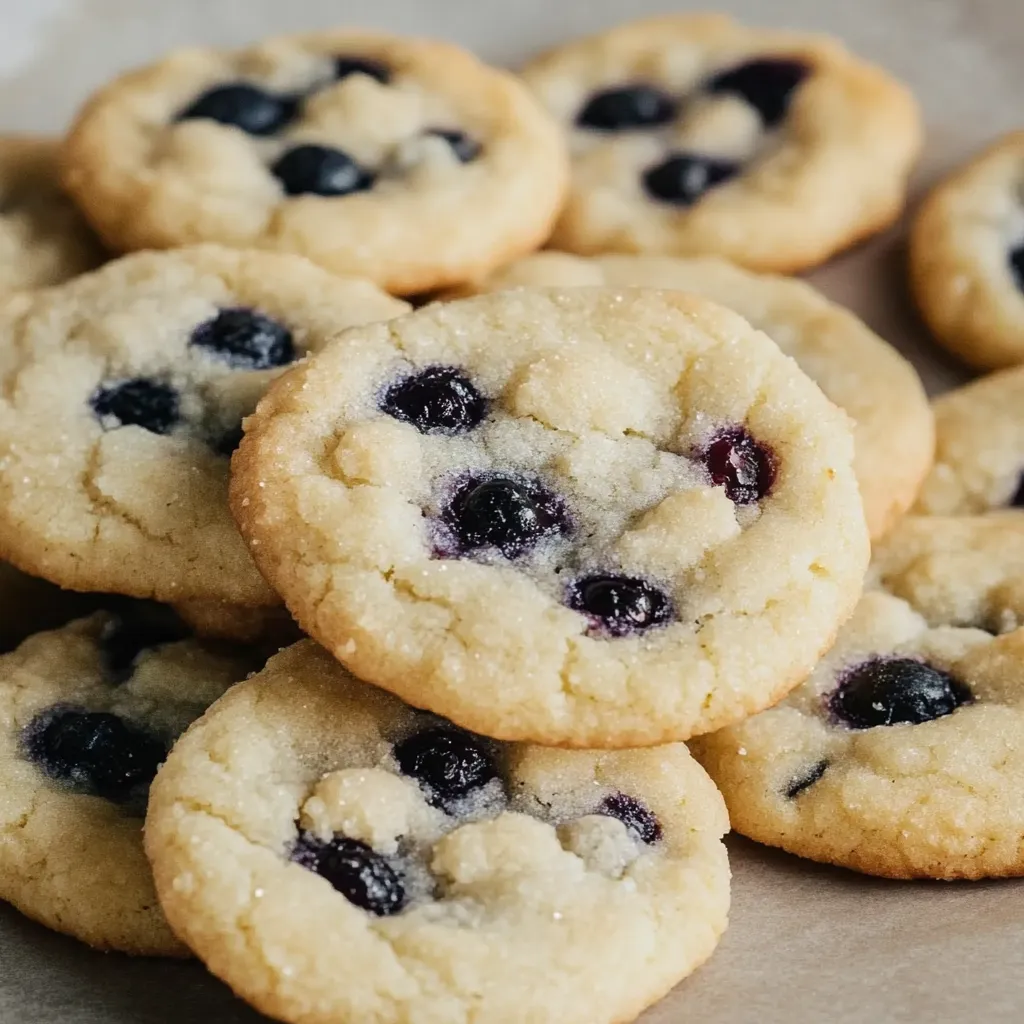 Un tas de biscuits aux myrtilles.