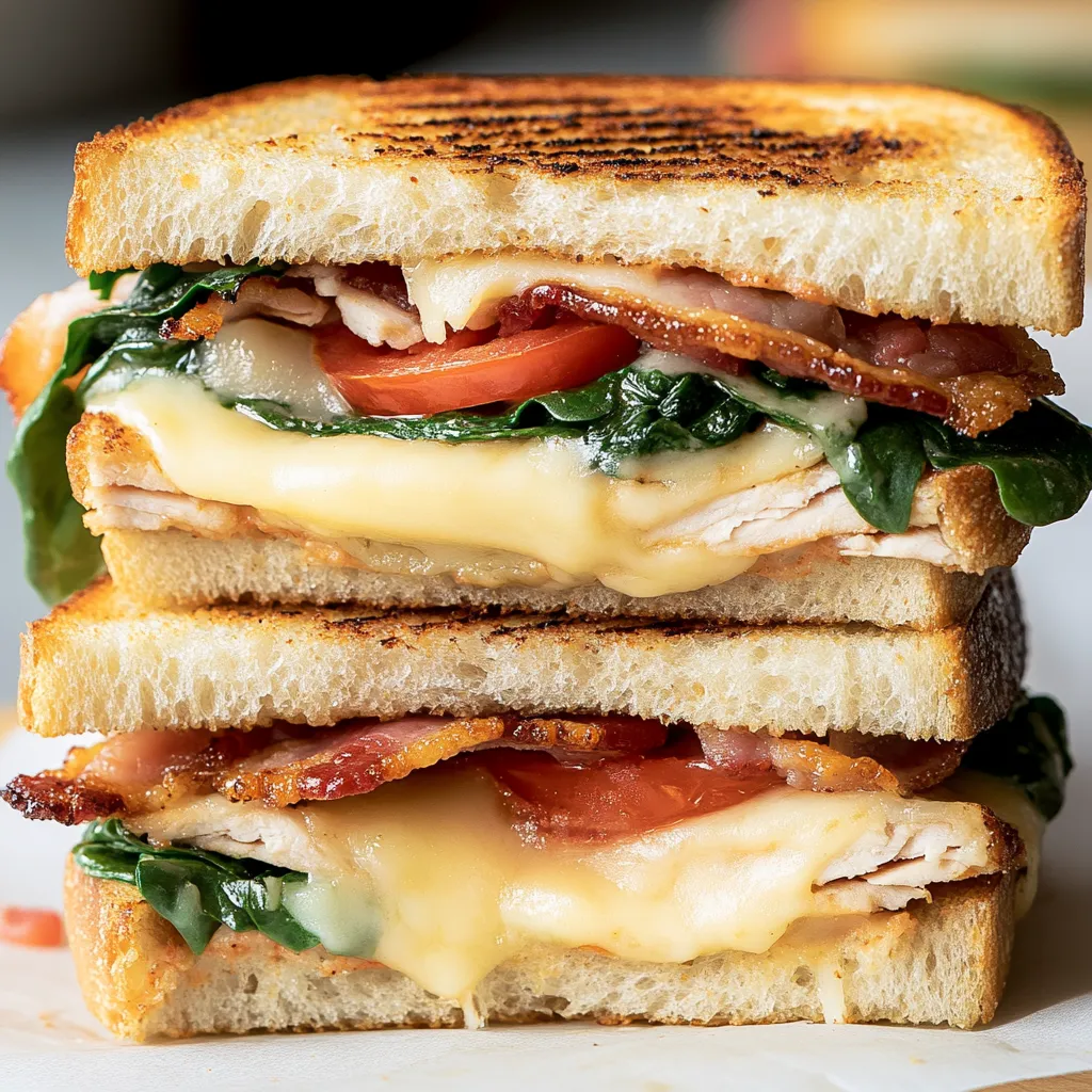 Un sandwich avec du bacon et de la tomate.
