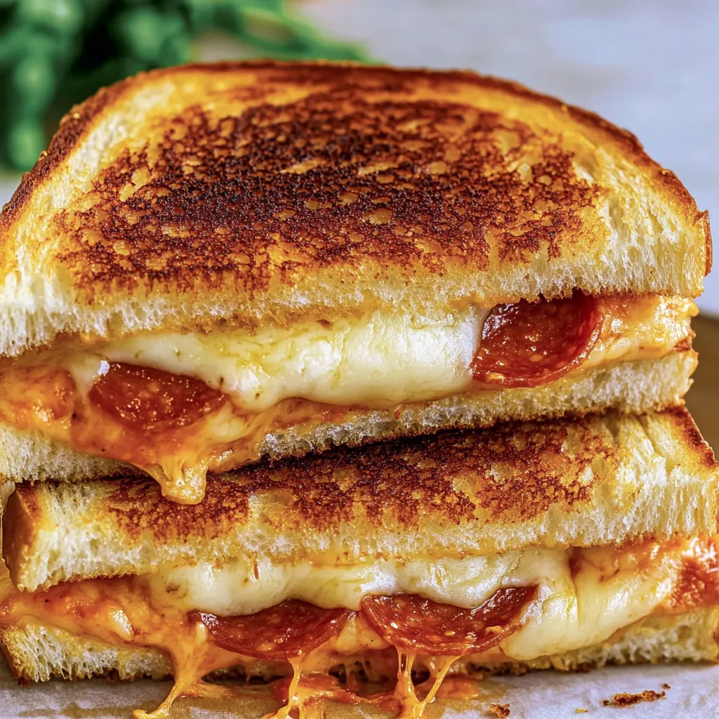 Un sandwich avec pepperoni et fromage.