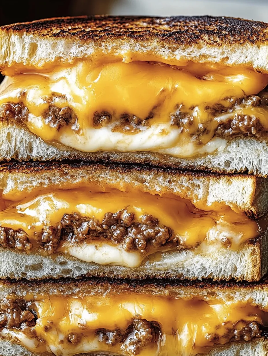 Une pile de sandwichs au fromage.