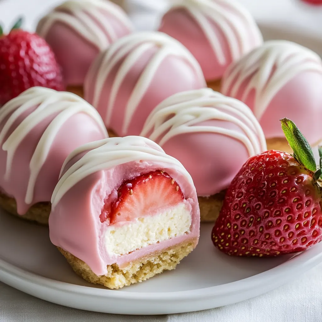 Une assiette de desserts roses et blancs.