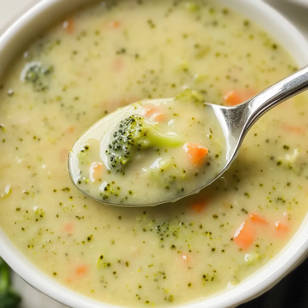 Une cuillère dans un bol de soupe.