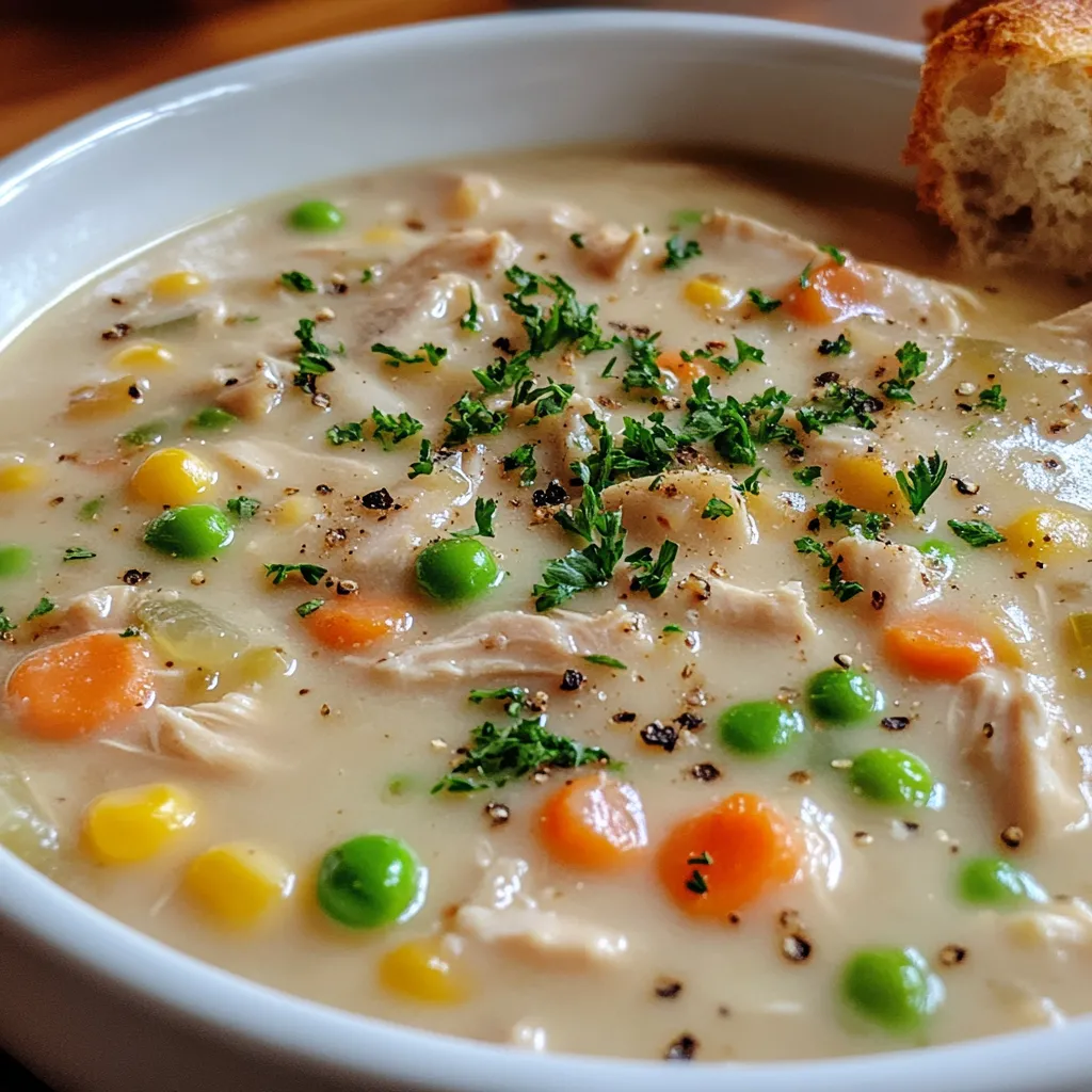 Un bol de soupe avec carottes et petits pois.